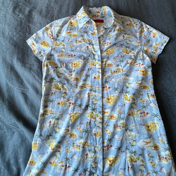 Beautiful Hawaiian print shirt dress from Canadian designer envelop - size small - Picture 4 of 5